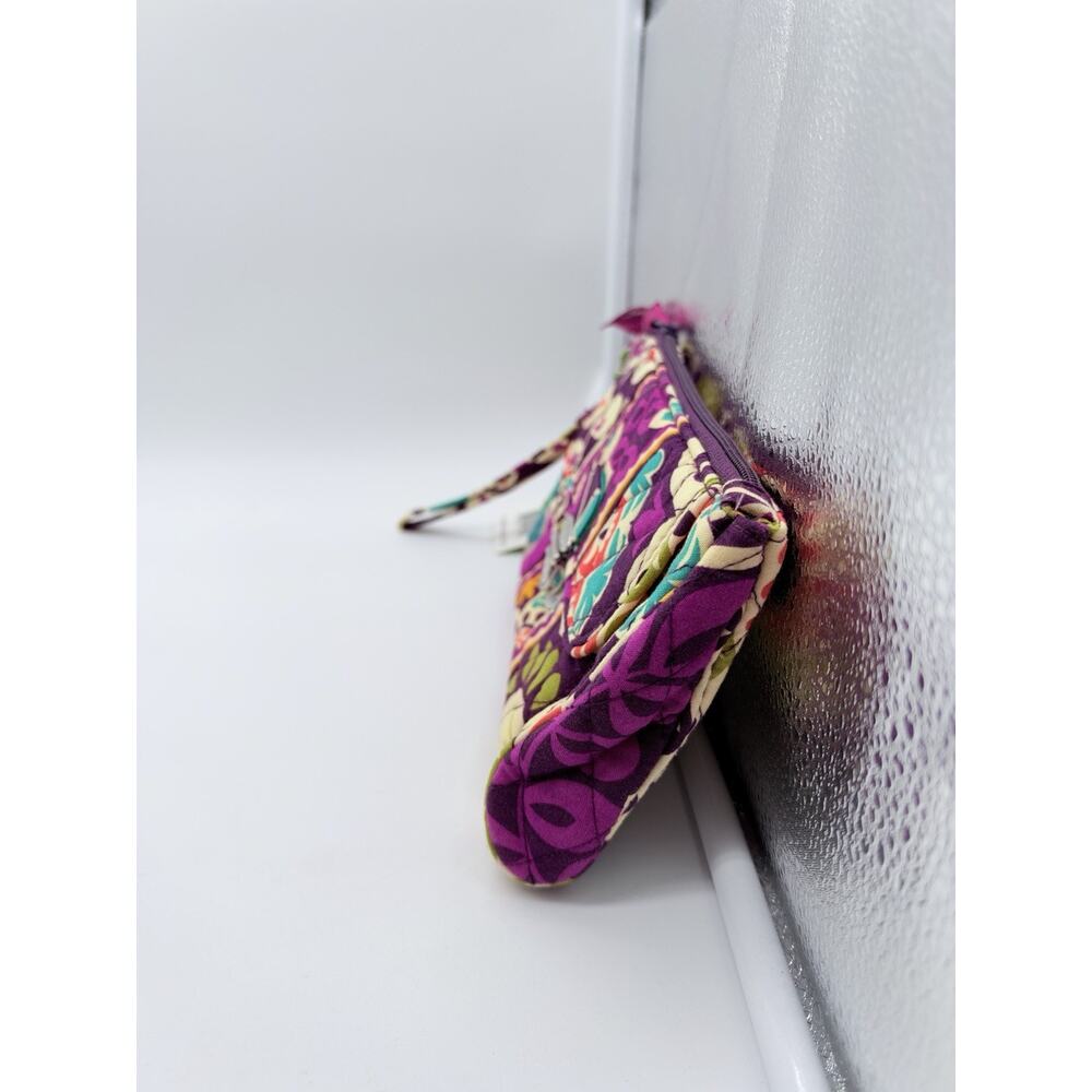 Vera Bradley Pushlock Wristlet PLUM CRAZY Push Lock & Zip Top Zip Inner Pocket - Picture 3 of 10